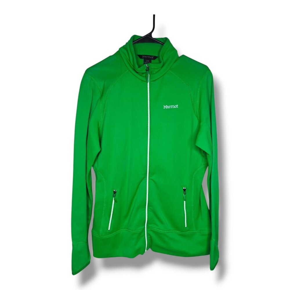 Marmot Bright Green Full-Zip Stretch Fleece Jacket